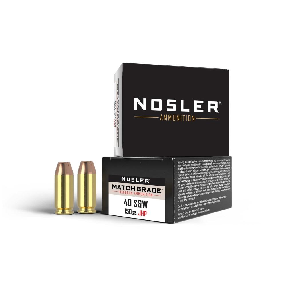 NOSLER Match Grade Handgun Ammo .40 S&w 150 Gr Jhp 20/ct