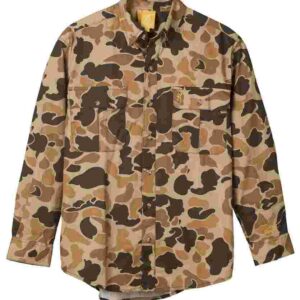 Browning Wasatch-CB Shirt Button-Front 2 Pocket Vintage Tan Camo XL