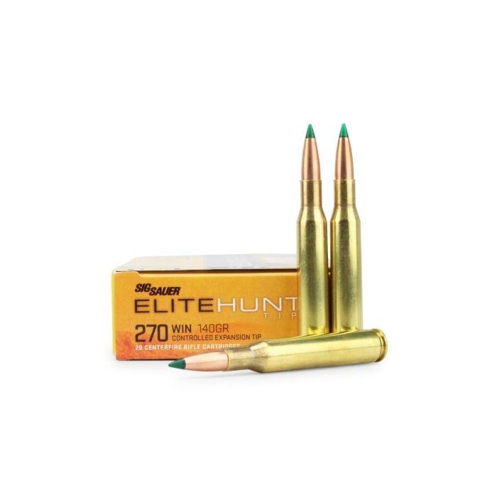 SIG Sauer Elite Tipped Hunting Rifle Ammunition .270 Win 140gr Pt 2950 Fps 20/ct