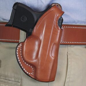 DESANTIS MAVERICK HOLSTER RH - OWB LEATHER RUGER LCP II TAN