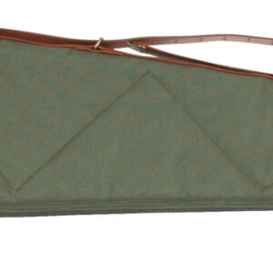 Bob Allen 14536 Canvas Rifle Case 40" Green Canvas w/ Quilted Flannel Lining Leather Sling & Self-Repairing Nylon Zipper