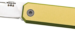 BEAR & SON SLIP JOINT FOLDER - 1.5" YELLOW/SS ALUMINUM HANDLE