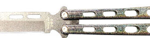 BEAR & SON BUTTERFLY KNIFE - 2.38" GALAXY PWDR COAT SPR PNT