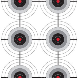 Birchwood Casey 37038 EZE-Scorer  6-Bullseye Paper Target 23" x 35" 100 Per Pack
