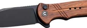 CIVIVI KNIFE COGENT 3.47" WOOD - /STONEWASH BUTTON LOCK