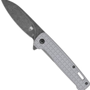 COBRATEC RHINO FOLDER 3.37" - GREY/BLACK STONEWASH D2 BLADE