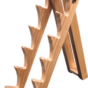 ABKT WOOD KNIFE DISPLAY STAND - HOLDS 5 KNIVES 10.25"X2.3"x6.5