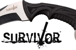 MC SURVIVOR 4" HAWKBILL BLADE - W/SHEATH BLACK/STONEWASH