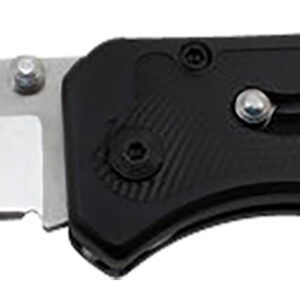 S.O.G SOGFLA1001CP Flare  3.50" Folding Plain Clip Point Satin Polished/Black GRN Handle