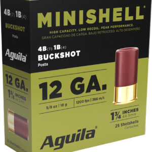 Aguila 1CHB1385 Minishell Buckshot 12Gauge 1.75" 5/8oz 4B(7P)/1B(4P) Shot 25 Per Box/10 Case