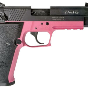 GSG GERG2213TFFPA FireFly  22 WMR 13+1 4.90" Black Threaded Barrel, Aluminum Serrated Slide, Pink Aluminum Frame w/Picatinny Rail, Textured Grip