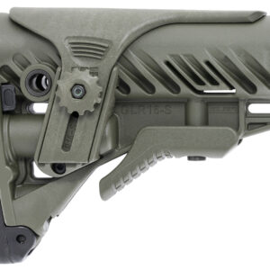 FAB Defense FXGLR16CPG GLR-16  Tactical Buttstock for AR-15/ M4 w/Adjustable Cheek-Rest & Anti-Rattle Mechanism OD Green Polymer