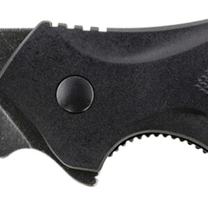 CRKT K800KKP Shenanigan  3.35" Folding Drop Point Veff Serrated Black Stonewashed 4116 Stainless Steel Blade/ Black GRN Handle Includes Pocket Clip