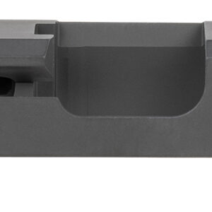 TacFire  Replacement Slide  9mm Luger Graphite Black Cerakote Stainless Steel with Optics Cut & Slide Ports for Glock 19 Gen3