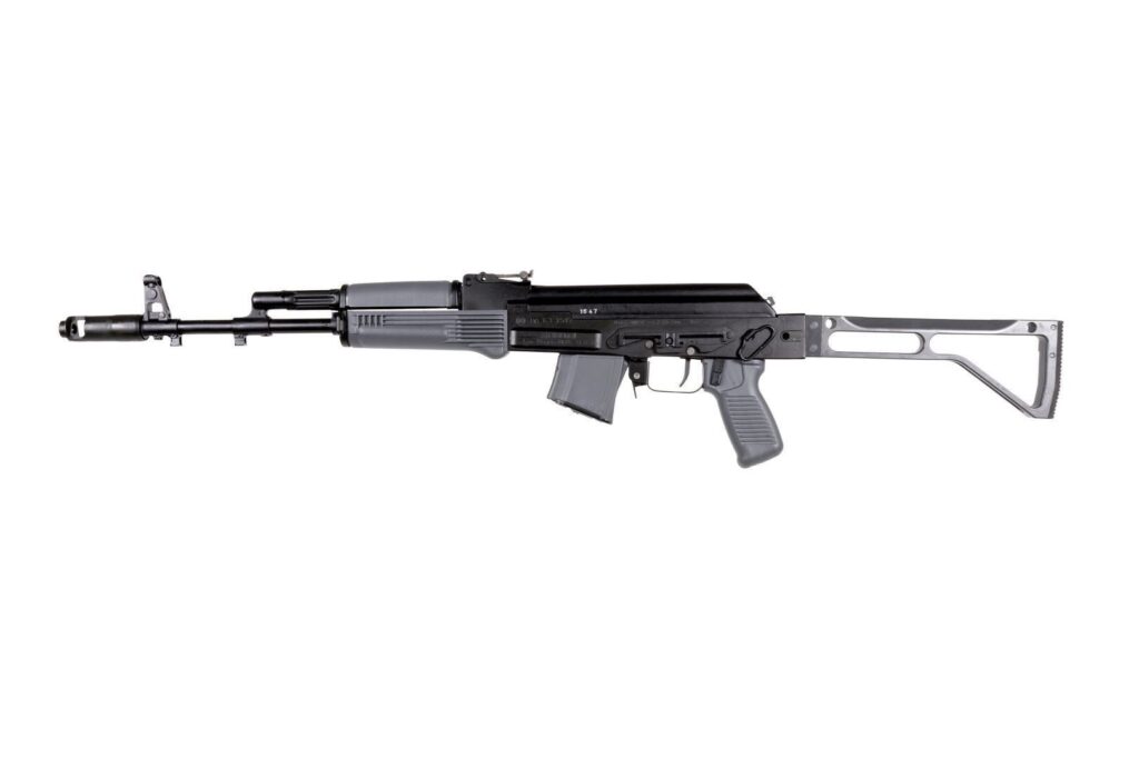 A picture of 0014189 arsenal sam7sf 762x39mm semi auto ak 47 gray rifle with aluminum side folding stock with cheek rest with USA Gun Store
