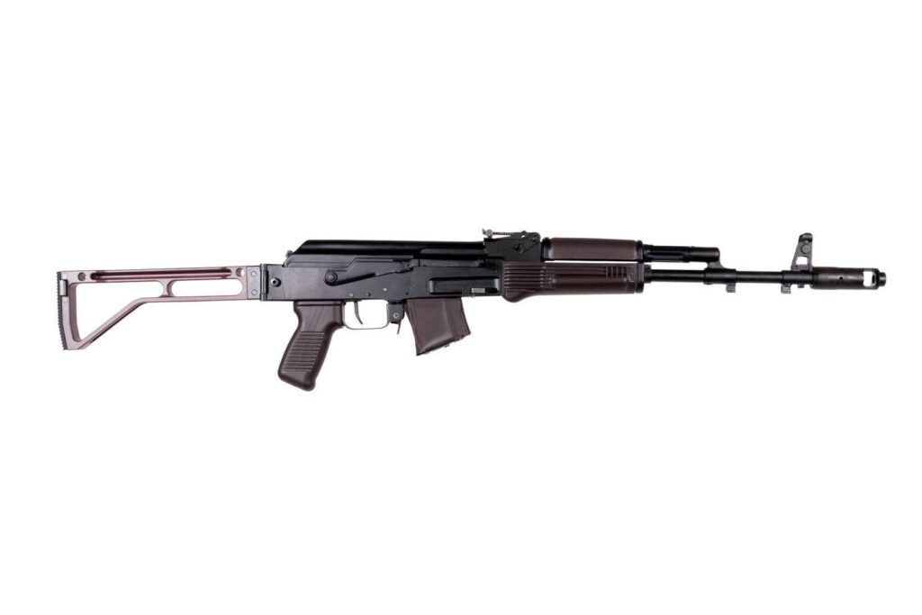 A picture of 0014192 arsenal sam7sf 762x39mm semi auto ak 47 plum rifle with aluminum side folding stock with cheek rest with USA Gun Store