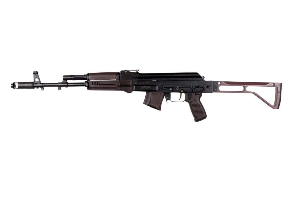 A picture of 0014193 arsenal sam7sf 762x39mm semi auto ak 47 plum rifle with aluminum side folding stock with cheek rest with USA Gun Store