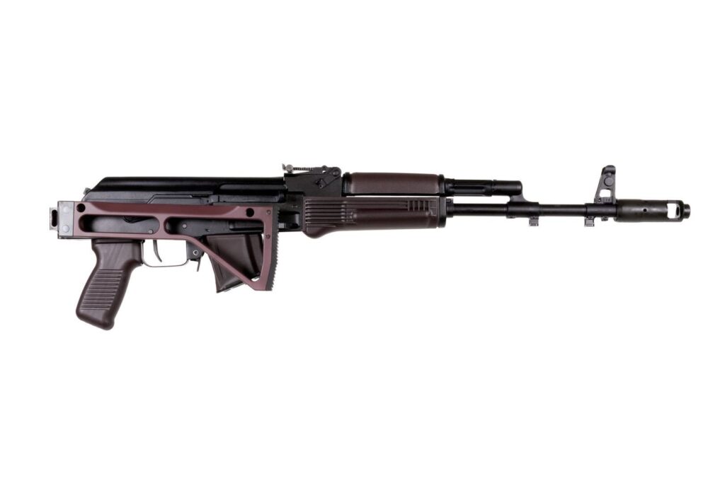 A picture of 0014199 arsenal sam7sf 762x39mm semi auto ak 47 plum rifle with aluminum side folding stock with cheek rest with USA Gun Store