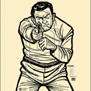Action Target ICEQT2009100 Qualification US Immigration & Customs Enforcement Man w/Gun Paper Hanging 17.50" x 23" Black/White 100 Per Box