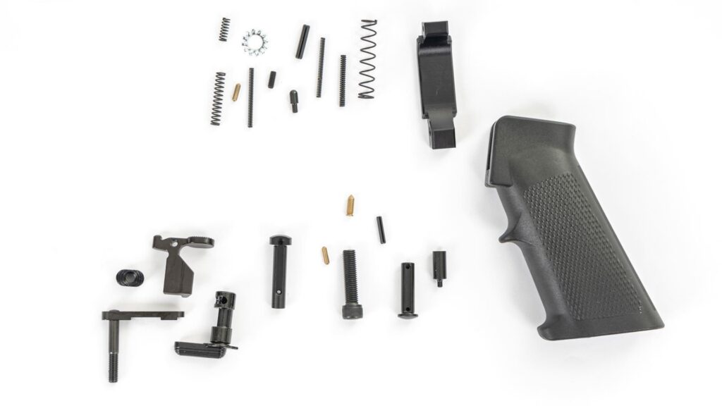 A picture of 0009945 kak industry lite lower parts kit green bag with USA Gun Store