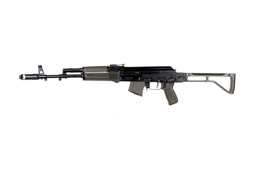 A picture of 0014195 arsenal sam7sf 762x39mm semi auto ak 47 od green rifle with aluminum side folding stock with cheek r with USA Gun Store