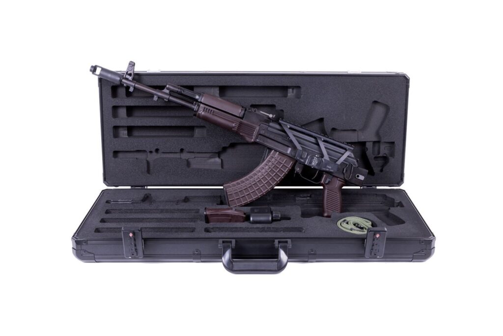 A picture of 0013203 arsenal sam7sf plum bulgarian side folder ak47 package 30rd mag sm 13 rail custom hard case with USA Gun Store