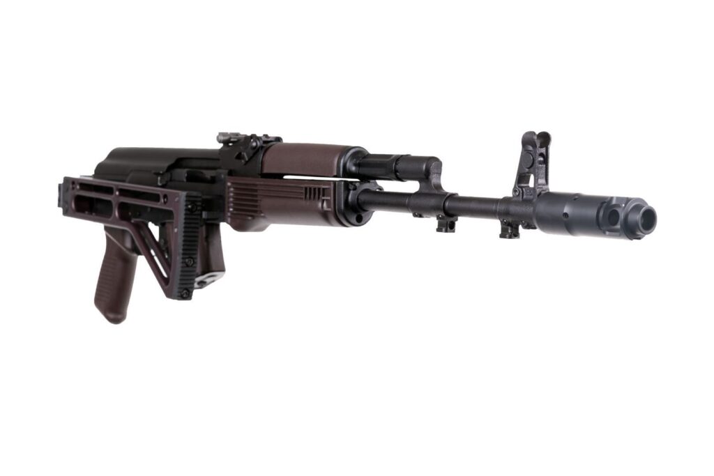A picture of 0013964 arsenal sam7sf 762x39mm semi auto ak 47 rifle with aluminum side folding buttstock plum furniture 10 with USA Gun Store
