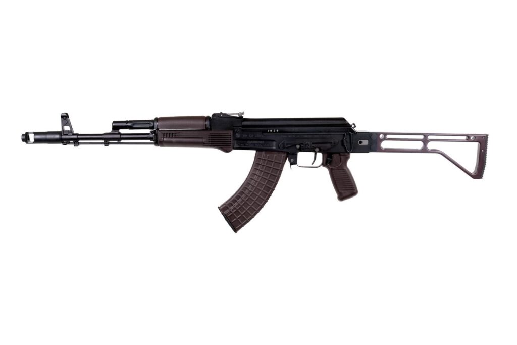 A picture of 0013966 arsenal sam7sf 762x39mm semi auto ak 47 rifle with aluminum side folding buttstock plum furniture 10 with USA Gun Store