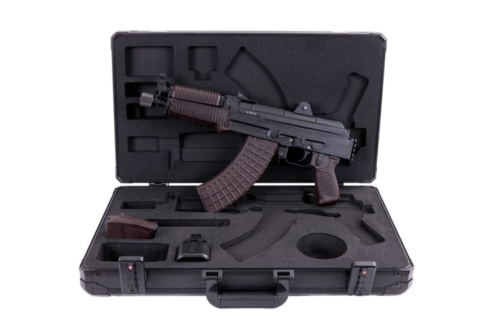 A picture of 0013294 arsenal sam7k ak pistol 762x39mm plum us furniture 30rd mag hard case with USA Gun Store