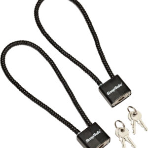 SnapSafe 75281 Lock Box Cable Lock with Padlock Steel PVC-Covered Black 2 Pack