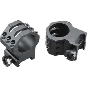 Weaver Classic 6Hole Skeleton Rings Matte Black 1" XHigh Clamshell Pack