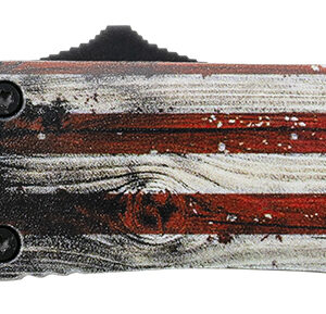 Templar Knife SWUS232 Gen II Wood US Flag Small 2.69" OTF Tanto Plain Powder Coated 440C SS Blade, 4.31" Painted Wood Grain US Flag Aluminum Handle, Glass Breaker