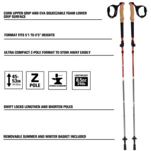 Alpha Aluminum Trekking Poles 1Pr Canyon Sunset
