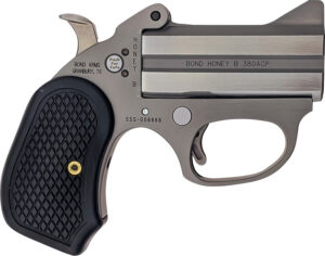 Bond Arms BAHB Honey B  380 ACP 2rd Shot 3" Matte Stainless Steel Frame, Black Extended B6 Resin Grips