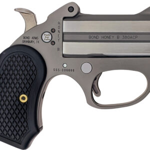 Bond Arms BAHB Honey B  380 ACP 2rd Shot 3" Matte Stainless Steel Frame, Black Extended B6 Resin Grips