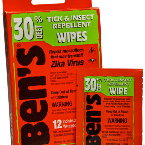 Ben's 00067085 30 Odorless Scent Wipes Repels Ticks & Biting Insects 12