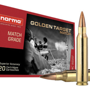 Norma Ammunition 10157692 Dedicated Precision Golden Target Match 223Rem 69gr Boat Tail Hollow Point 20 Per Box/10 Case