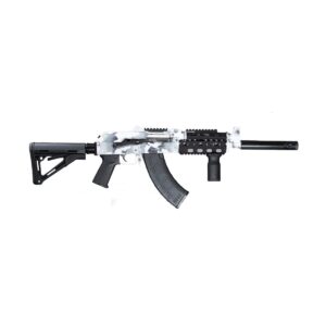 Zastava ZPAP92 AK-47 Rifle - Artic White Camo | 7.62x39 | 16.5" Barrel | Pinned and Welded Muzzle Extension| Magpul CTR Stock
