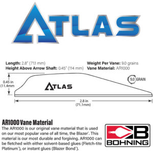 Bohning Atlas Vanes Purple 100 pk.