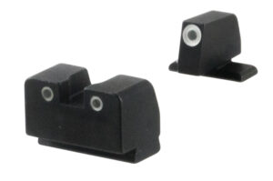AmeriGlo SG181 Optic Compatible Sight for Sig Sauer  Tall Suppressor Green Tritium White Outline Front Sight-Green Tritium White Outline Rear Sight