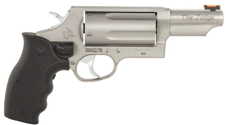 Taurus 2-441039MAGVL Judge W/Laser Compact 45 Colt (Long Colt)/410 Bore 3″ Chamber 5rd 3″ Stainless Steel Barrel, Cylinder & Frame, Viridian Laser, Transfer Bar Safety | USA Gun Store