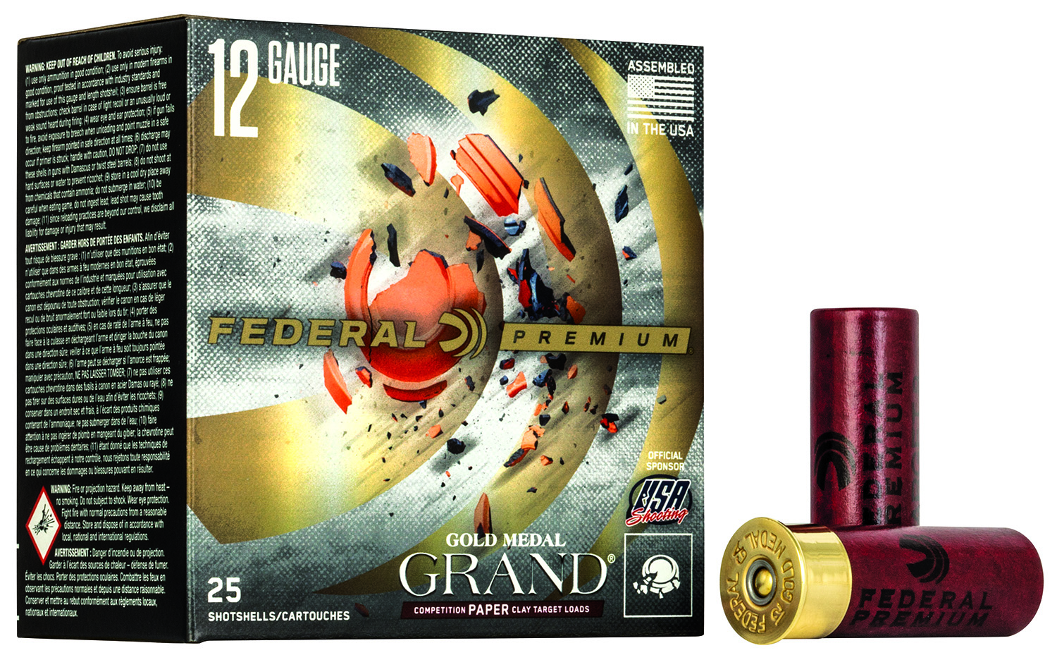 Federal GMT1188 Premium Gold Medal Paper 12Gauge 2.75″ 1 1/8oz 8Shot 25 Per Box/10 Case | USA Gun Store
