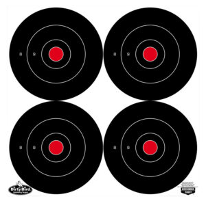 Birchwood Casey 35570 Dirty Bird  6" Bullseye Tagboard Hanging Black/White 100 Per Pkg