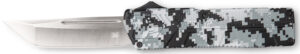 CobraTec Knives WDCCTLETNS Lightweight  3.25" OTF Tanto Plain D2 Steel Blade/Winter Digi Camo Aluminum Handle Includes Pocket Clip