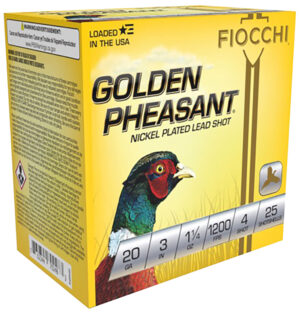 Fiocchi 203GP4 Golden Pheasant Extrema 20Gauge 3" 1 1/4oz 4Shot 25 Per Box/10 Case