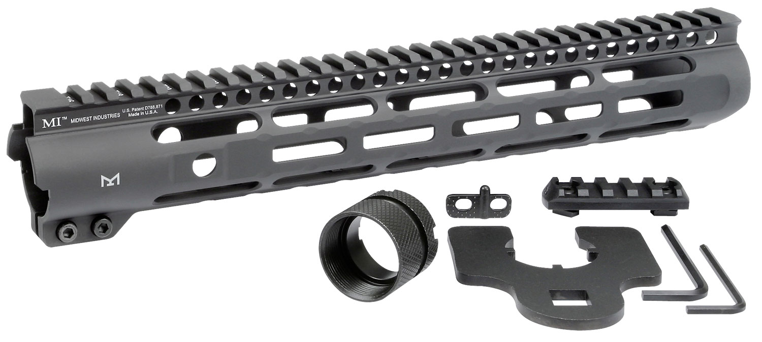 Midwest Industries MISLH12625 Slimline AR-15 Black Hardcoat Anodized Aluminum/Polymer 12.625" Picatinny/M-LOK