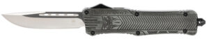 CobraTec Knives LSWCTK1LDNS CTK-1  Large 3.75" OTF Drop Point Plain D2 Steel Blade/ Stonewashed Aluminum Handle Features Glass Breaker Includes Pocket Clip