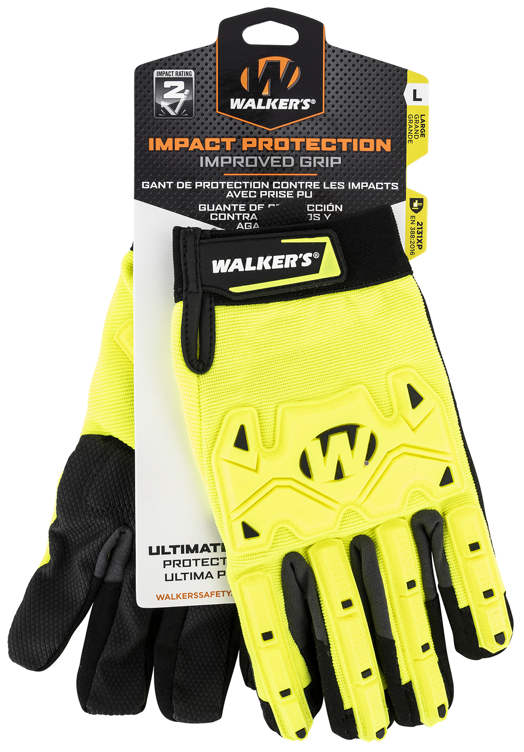 Walker's GWPSFHVFFPUIL2SM Cold Weather Impact Protection Black/Yellow Synthetic Leather Small