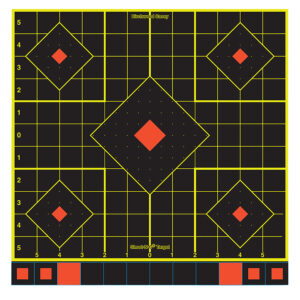 Birchwood Casey 34211 Shoot-N-C Sight-In Self-Adhesive Paper Black/Yellow/Red 12" 5-Diamond 100 Pack