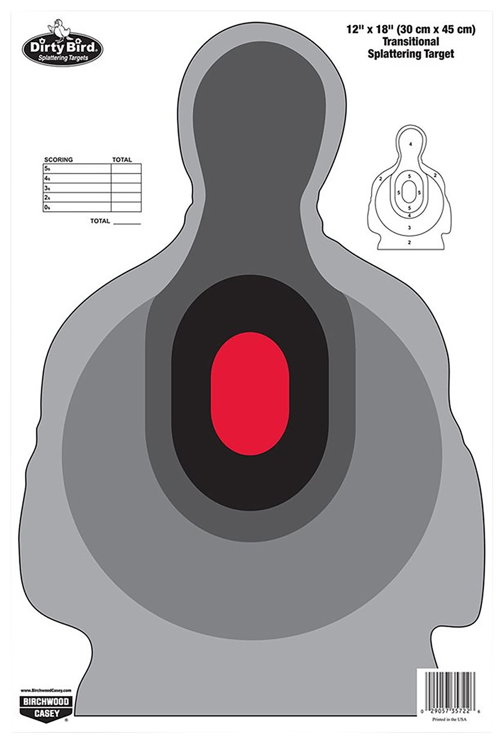 Birchwood Casey 35722 Dirty Bird Silhouette Tagboard Target 12" x 18" 100 Per Pkg